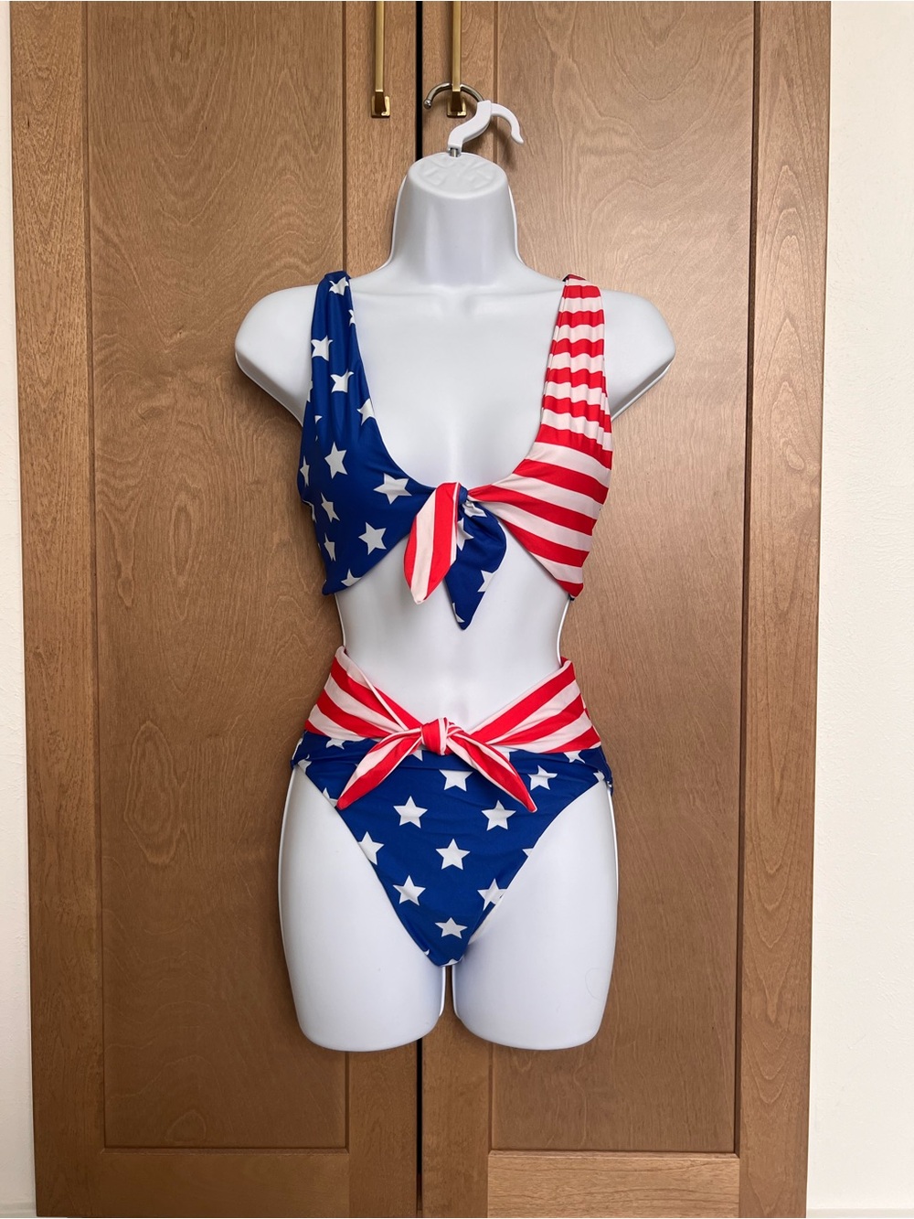 Beach Riot Patriotic Stars & Stripes V-Neck Bikini Top - Picture 4 of 5